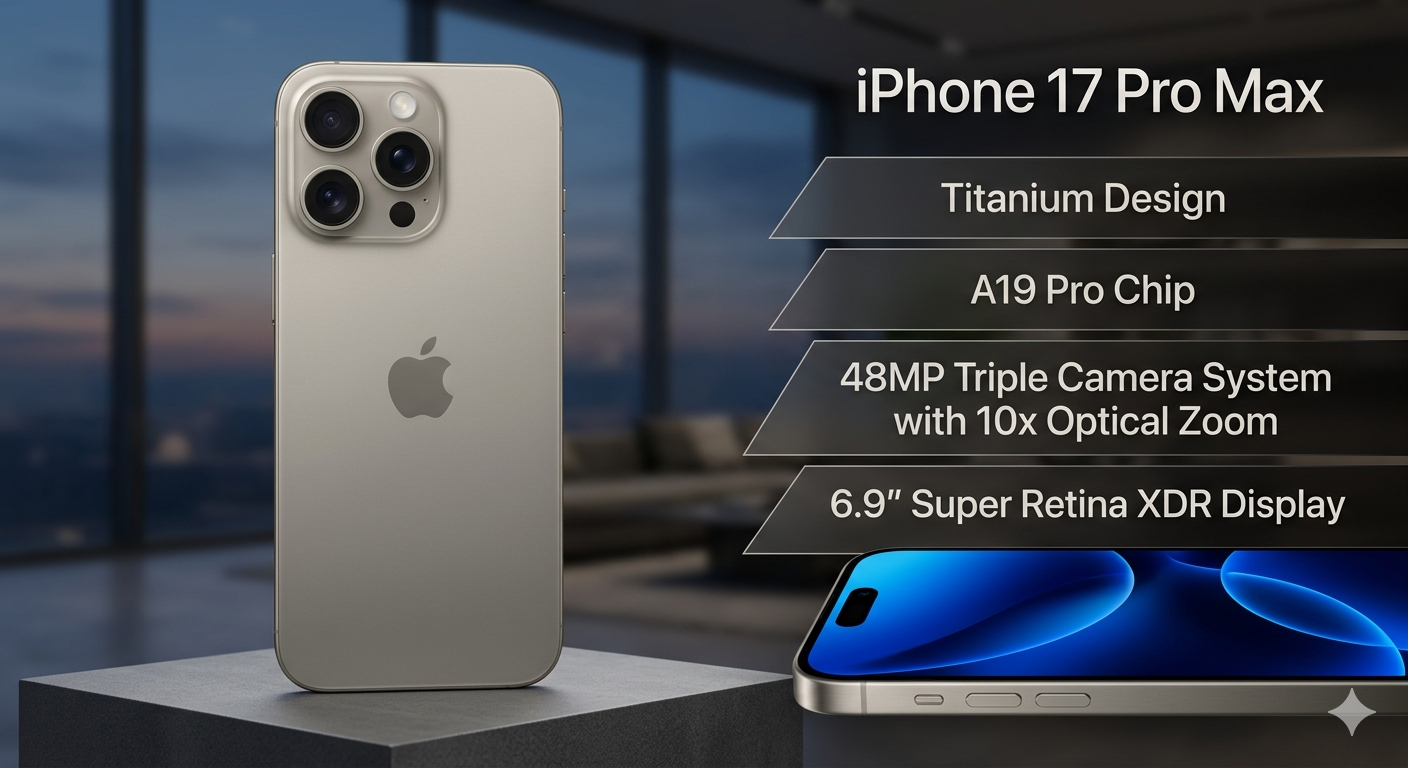 Apple iPhone 17 Pro Max | 256GB / 512GB / 1TB | Titanium Finish